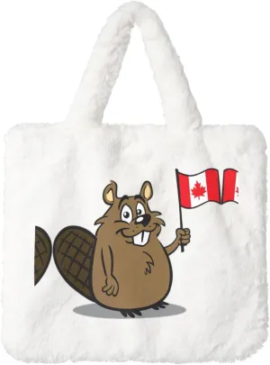 Beaver Printing Soft Plush Handbag For Womens Tote Bag For Women,Women Satchel Bags Wallet Purse For Gifts