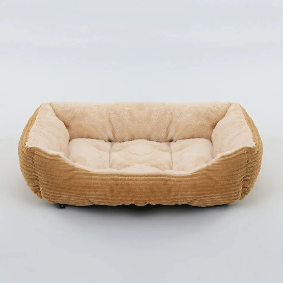 Bed for Dog Cat Pet Square Plush Kennel Medium Small Dog Sofa Bed Cushion Pet Calming Dog Bed House Pet Supplies Accessories
