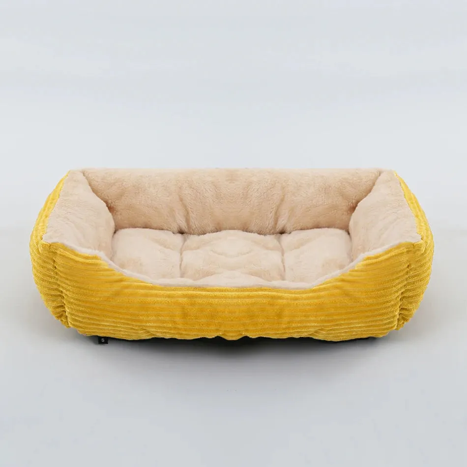 Bed for Dog Cat Pet Square Plush Kennel Medium Small Dog Sofa Bed Cushion Pet Calming Dog Bed House Pet Supplies Accessories