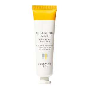 Beekman 1802 Mushroom Goat Milk Eye Cream - Clinically Proven Anti-Aging Eye Treatment for Dark Circles & Fine Lines - With Kojic Acid, Hexapeptide & Mushrooms - Fragrance-Free, Cruelty-Free