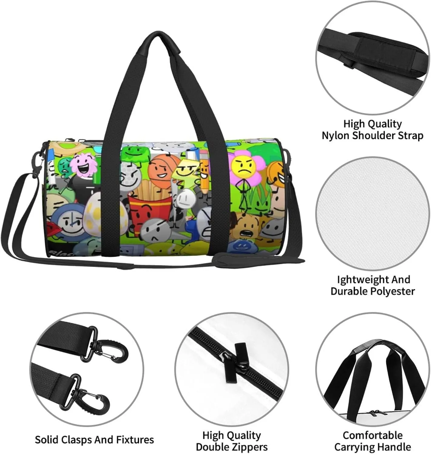 Bfdi-Battle for Dream Island Duffel Bags,Traveling Sports Gym Bags for Men and Women