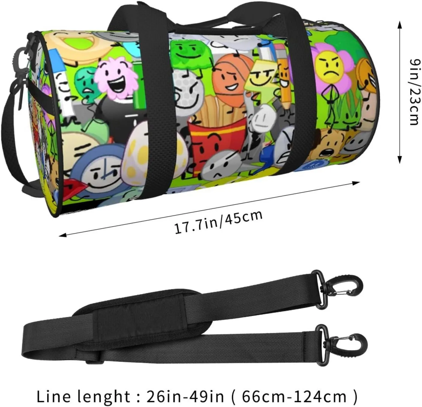 Bfdi-Battle for Dream Island Duffel Bags,Traveling Sports Gym Bags for Men and Women