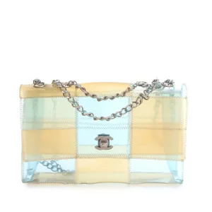 Blue Chanel Medium CC PVC Stitched Patchwork Flap Shoulder Bag