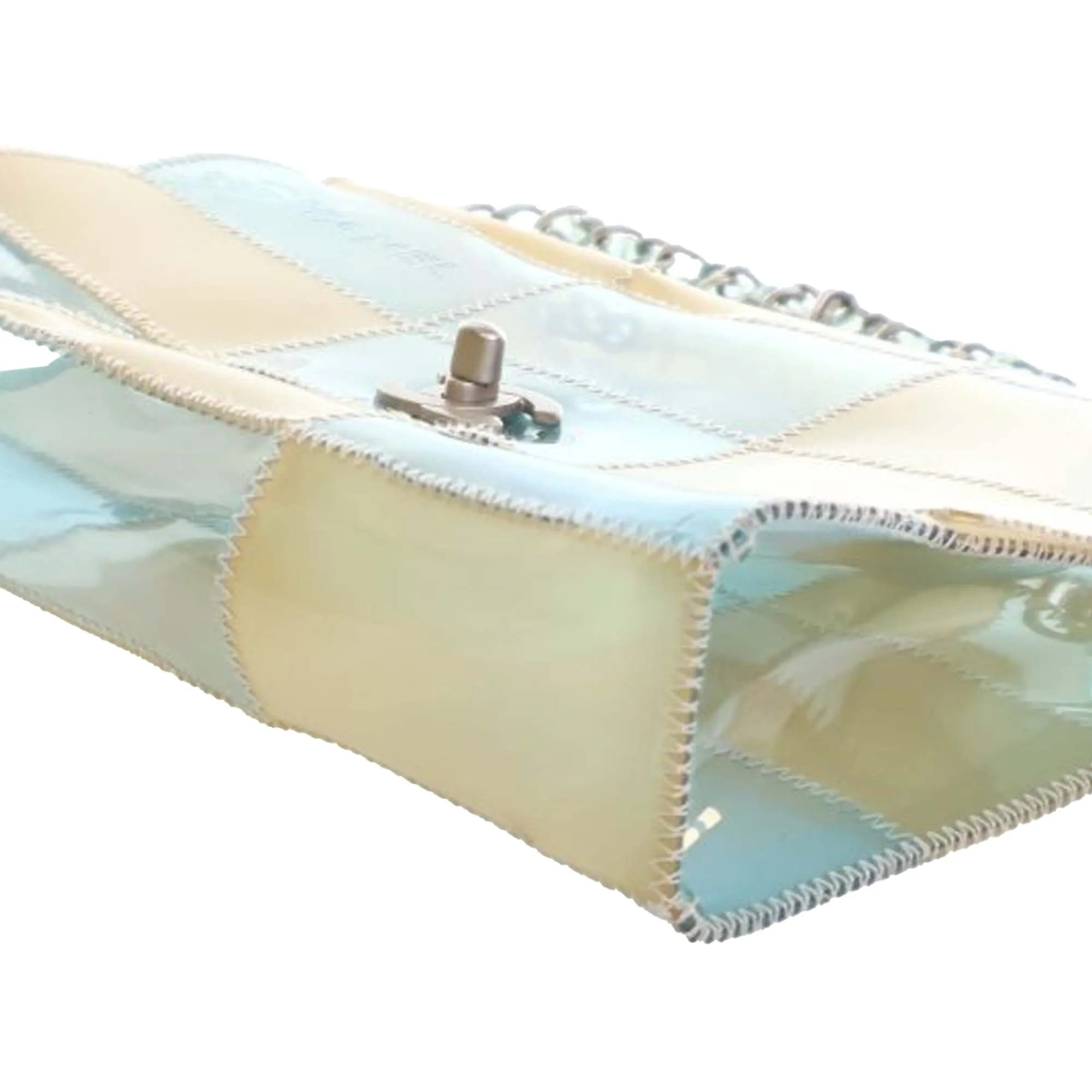Blue Chanel Medium CC PVC Stitched Patchwork Flap Shoulder Bag
