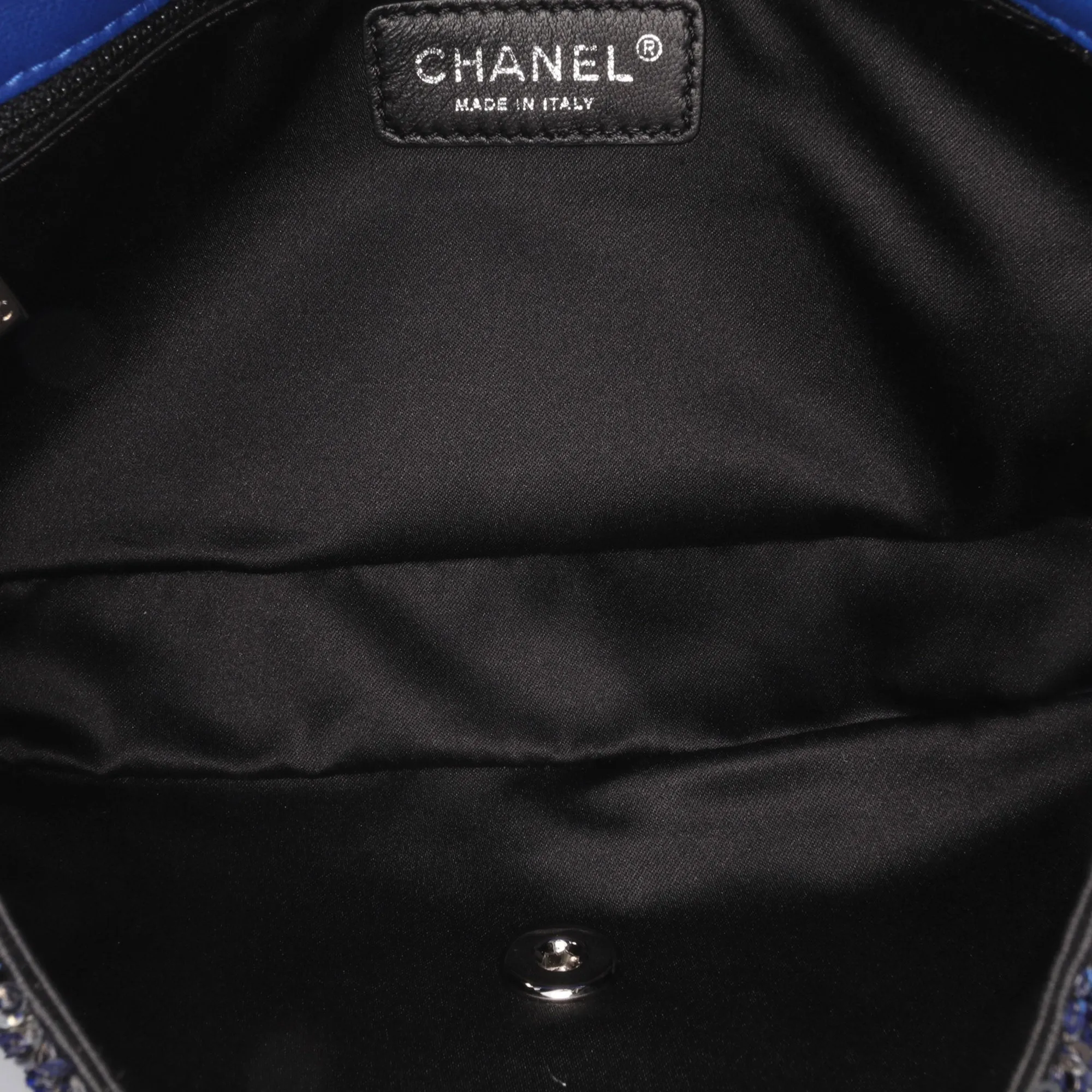 Blue Chanel Medium Classic Sequin Single Flap Shoulder Bag
