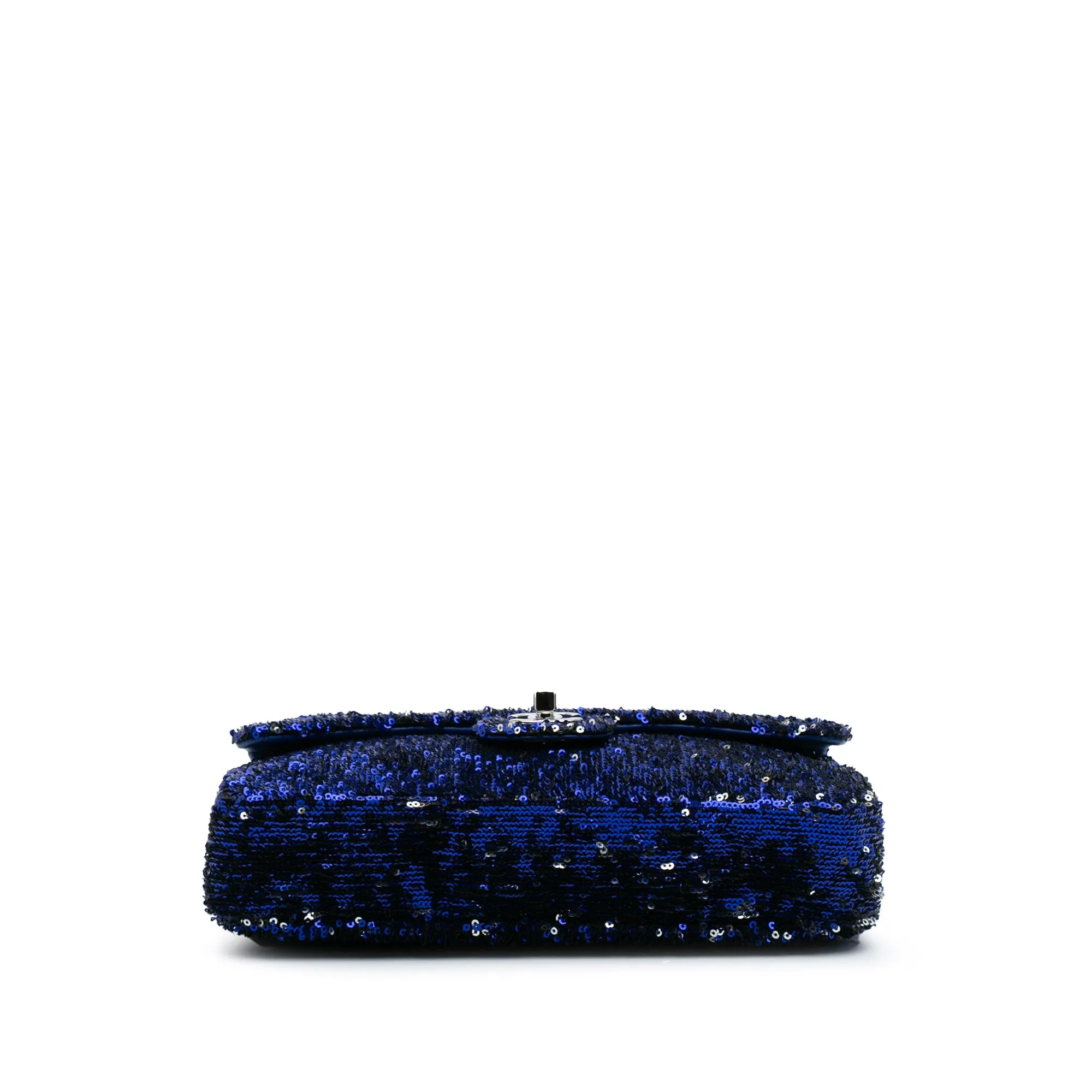 Blue Chanel Medium Classic Sequin Single Flap Shoulder Bag