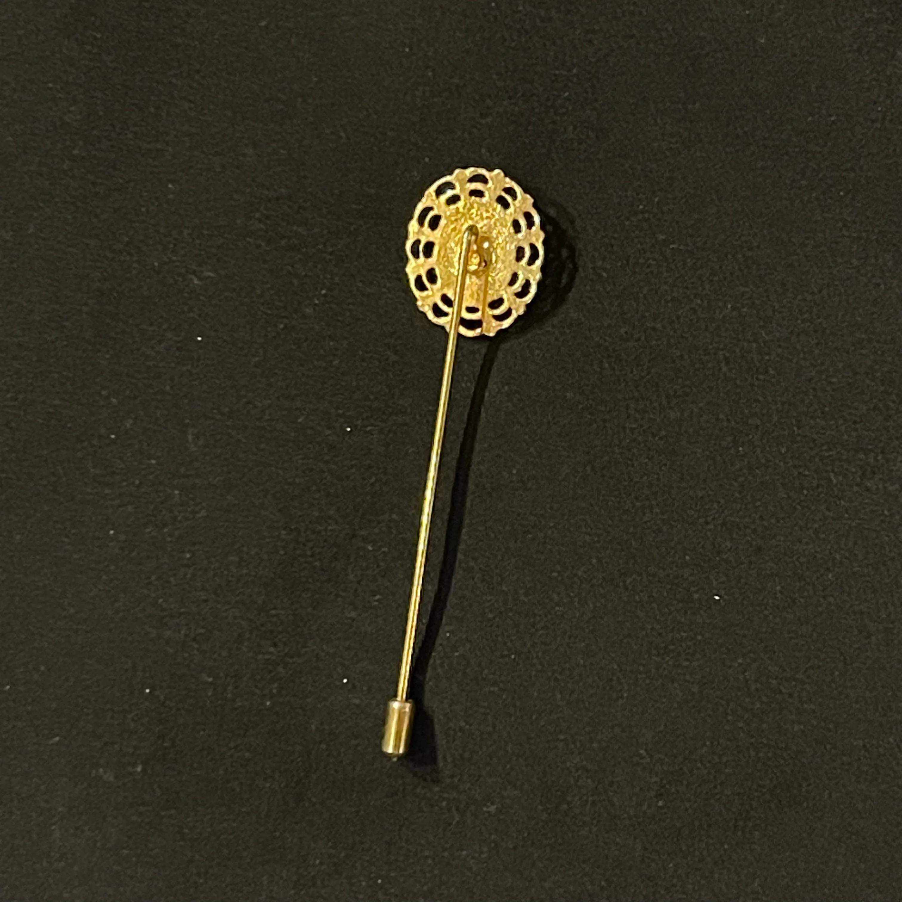 Brown & White Vintage Cameo Stick Pin
