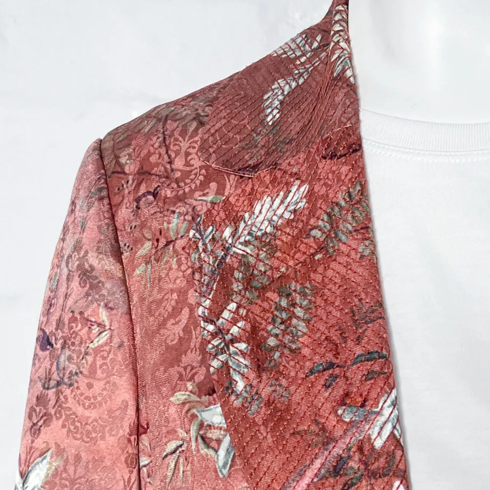 Camilla All My Avignon Dusty Pink Floral Long Coat Medium ~ AU12