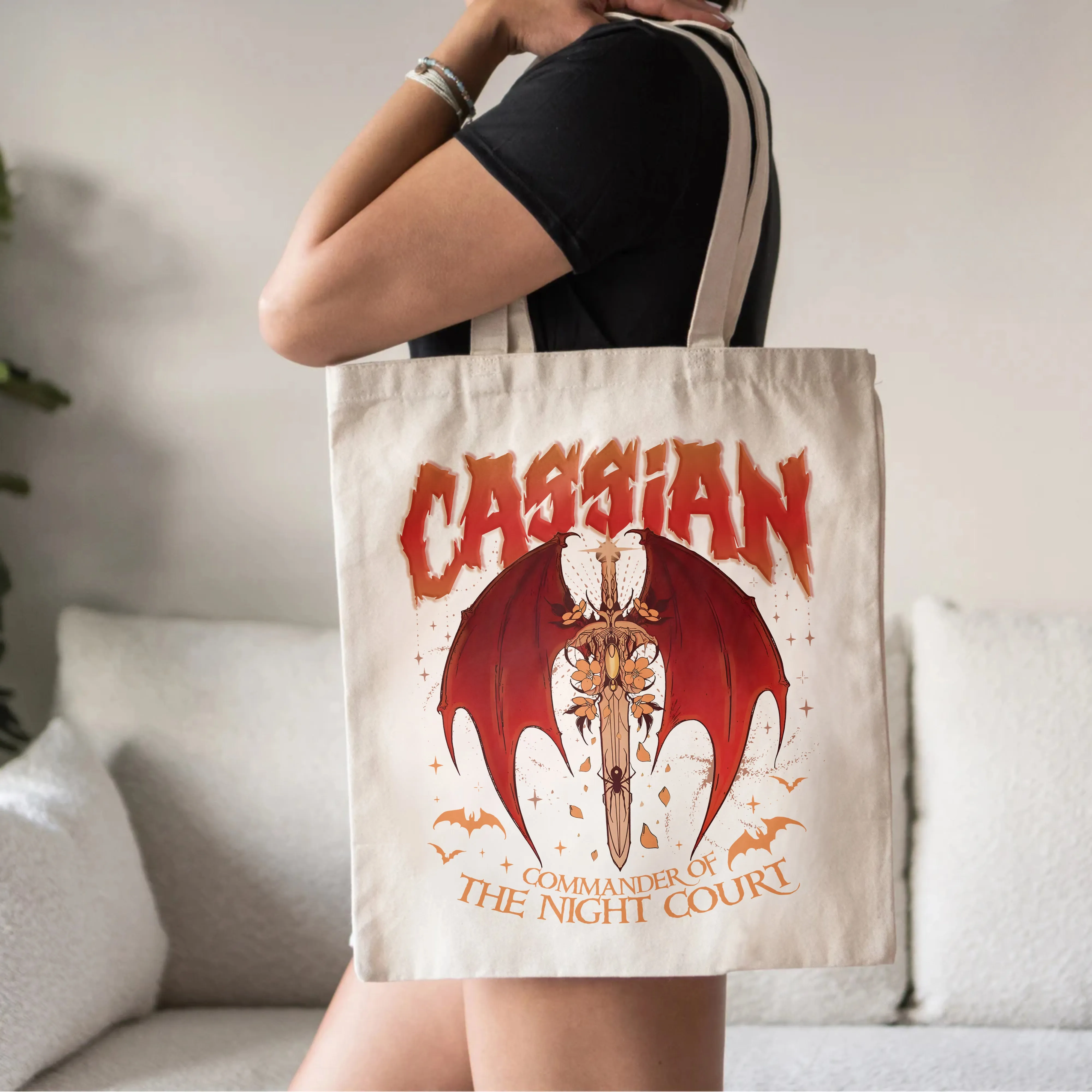 Cassian Tote Bag – Night Court Warrior