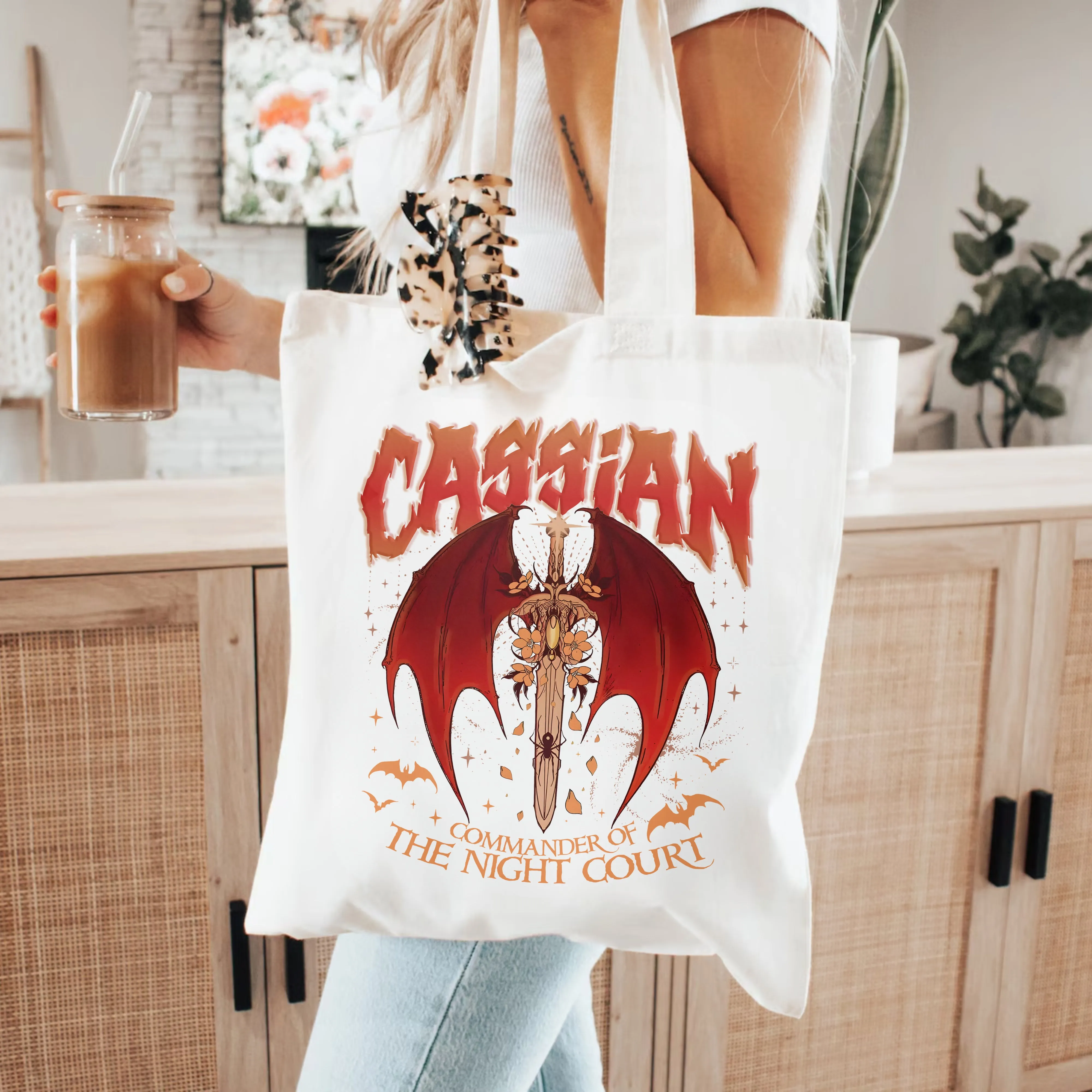 Cassian Tote Bag – Night Court Warrior