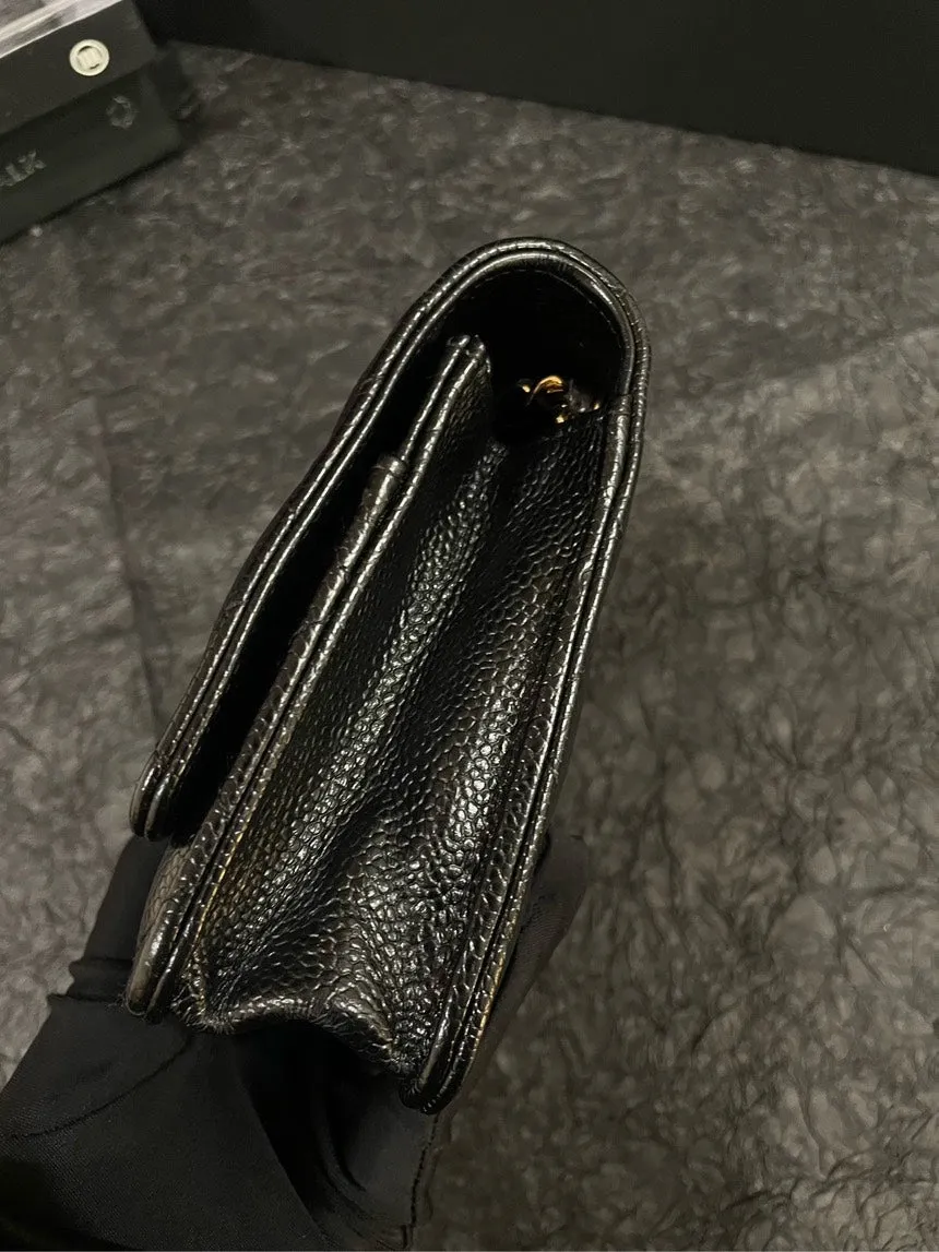 Chanel Black Gold Caviar Wallet on Chain (WOC) Bag - Almost New with Card