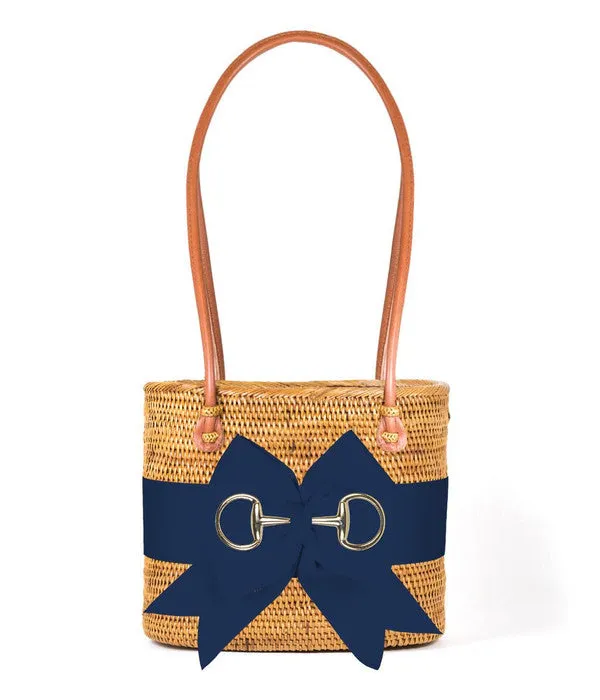 Charlotte - Medium - Navy Snaffle - Fluffy Bow