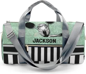 Cheerleader Girl Sparkly Green Personalized Sports Duffel Bags Customized Multi-Function Travel Bag Gym Bag Dance Ballet Overnight Weekend Duffel Bag