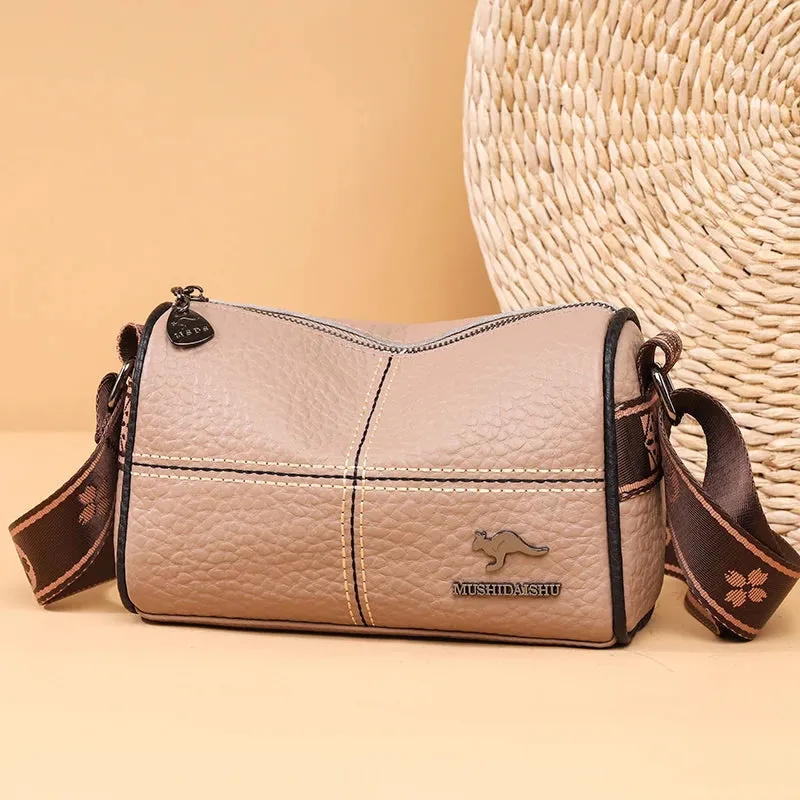 Chic Contrast Luxury Leather Crossbody Bag