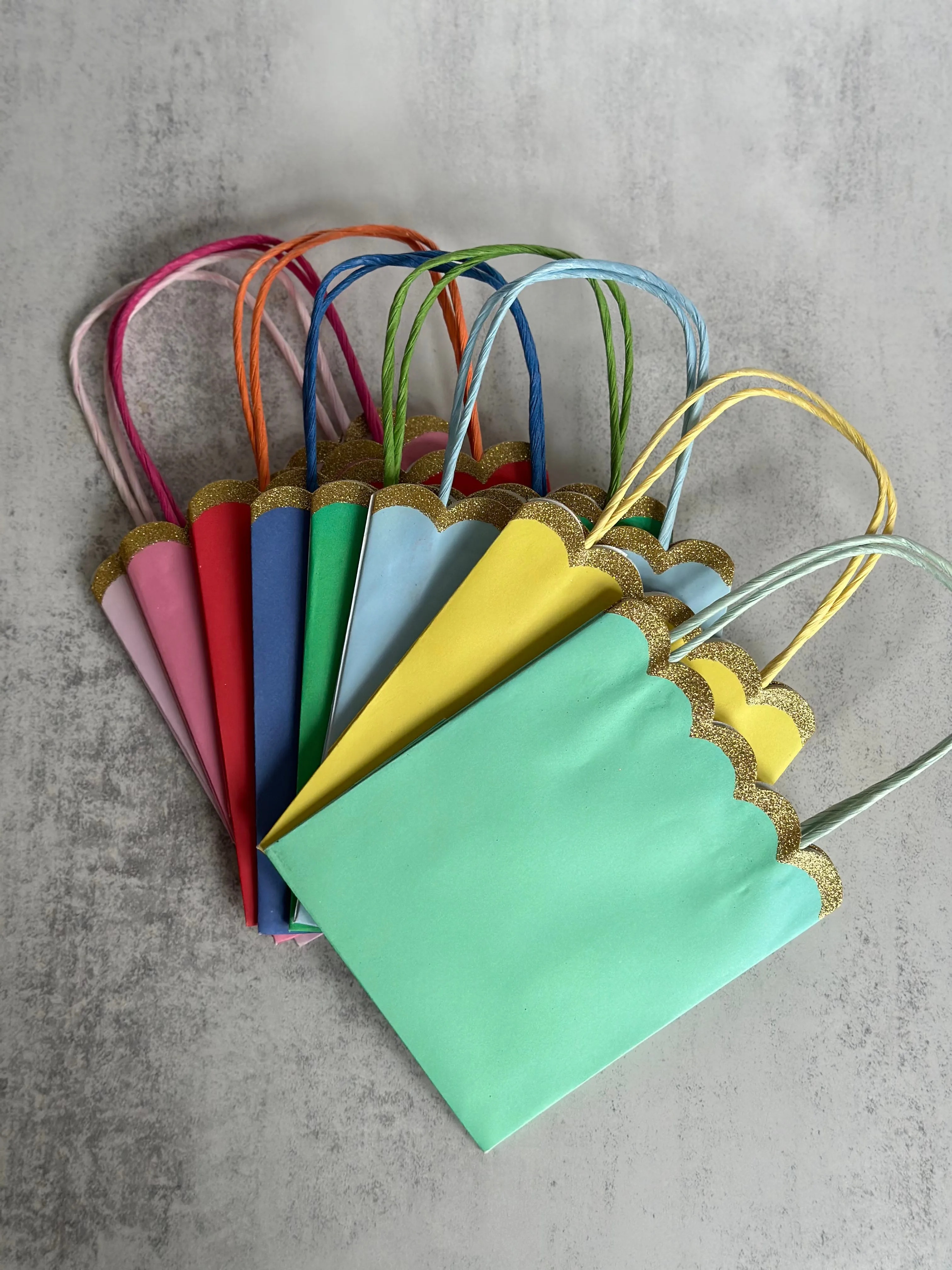 Colourful Scallop Edge Party Bags