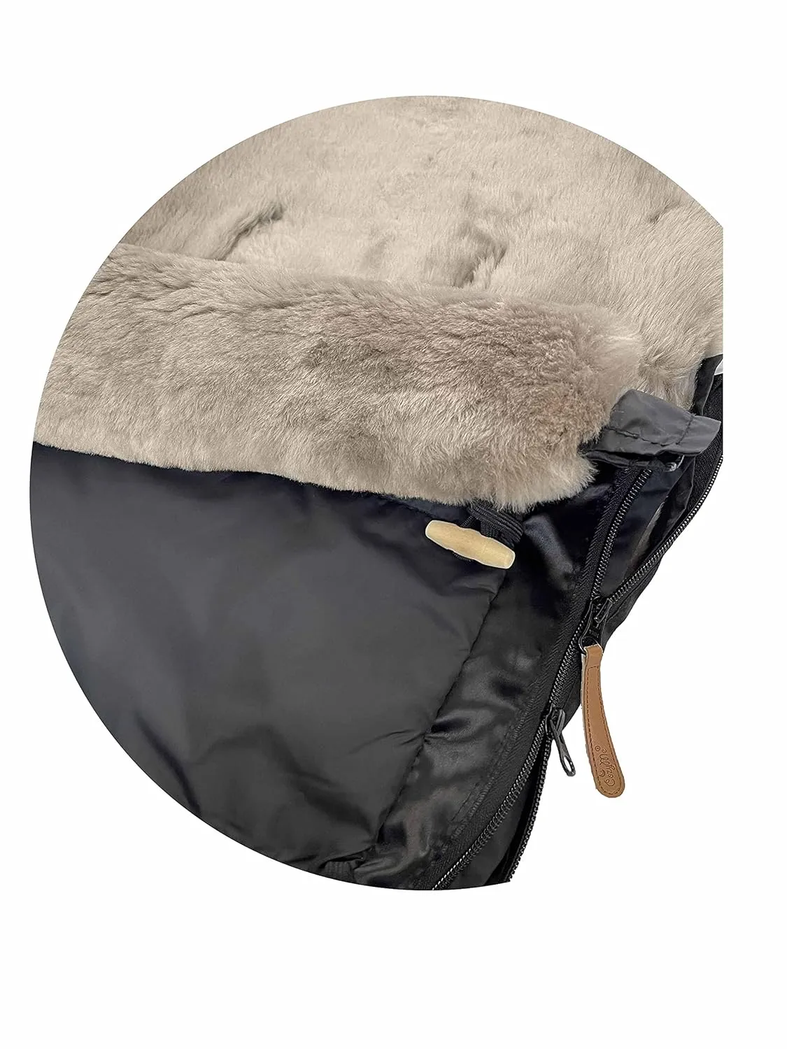 CozyMEe Australian Sheepskin Footmuff, Waterproof Stroller Lambskin Bunting Bags Universal Fits All Joggers Pushchairs, Can Be Used as Stroller Liner, 6-42M,Grey