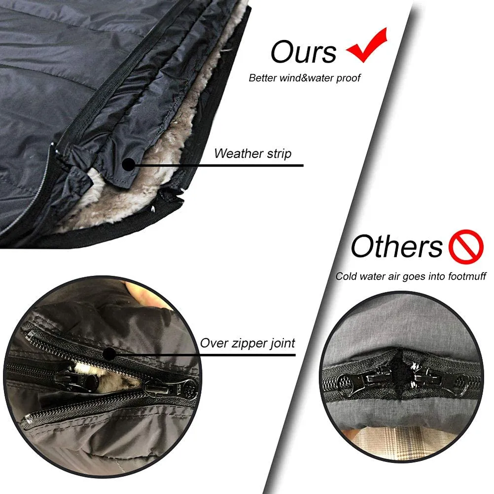 CozyMEe Australian Sheepskin Footmuff, Waterproof Stroller Lambskin Bunting Bags Universal Fits All Joggers Pushchairs, Can Be Used as Stroller Liner, 6-42M,Grey