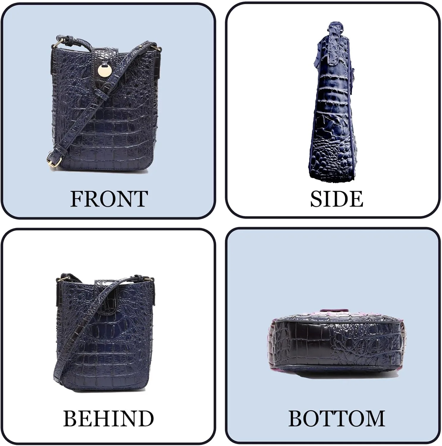 Crocodile Embossed Small Crossbody Bag Fashionable Magnetic Buckle Decoration Shoulder Women's Luxury Wallet