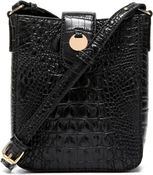 Crocodile Embossed Small Crossbody Bag Fashionable Magnetic Buckle Decoration Shoulder Women's Luxury Wallet