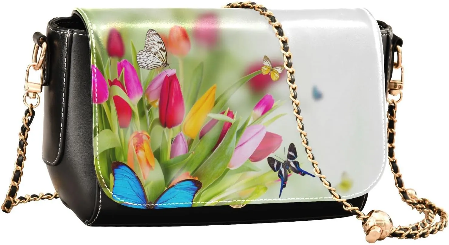 Crossbody Bags for Women Trendy Women's Black Shoulder Bag Small PU Leather Flap Cross Body Bag Handbags