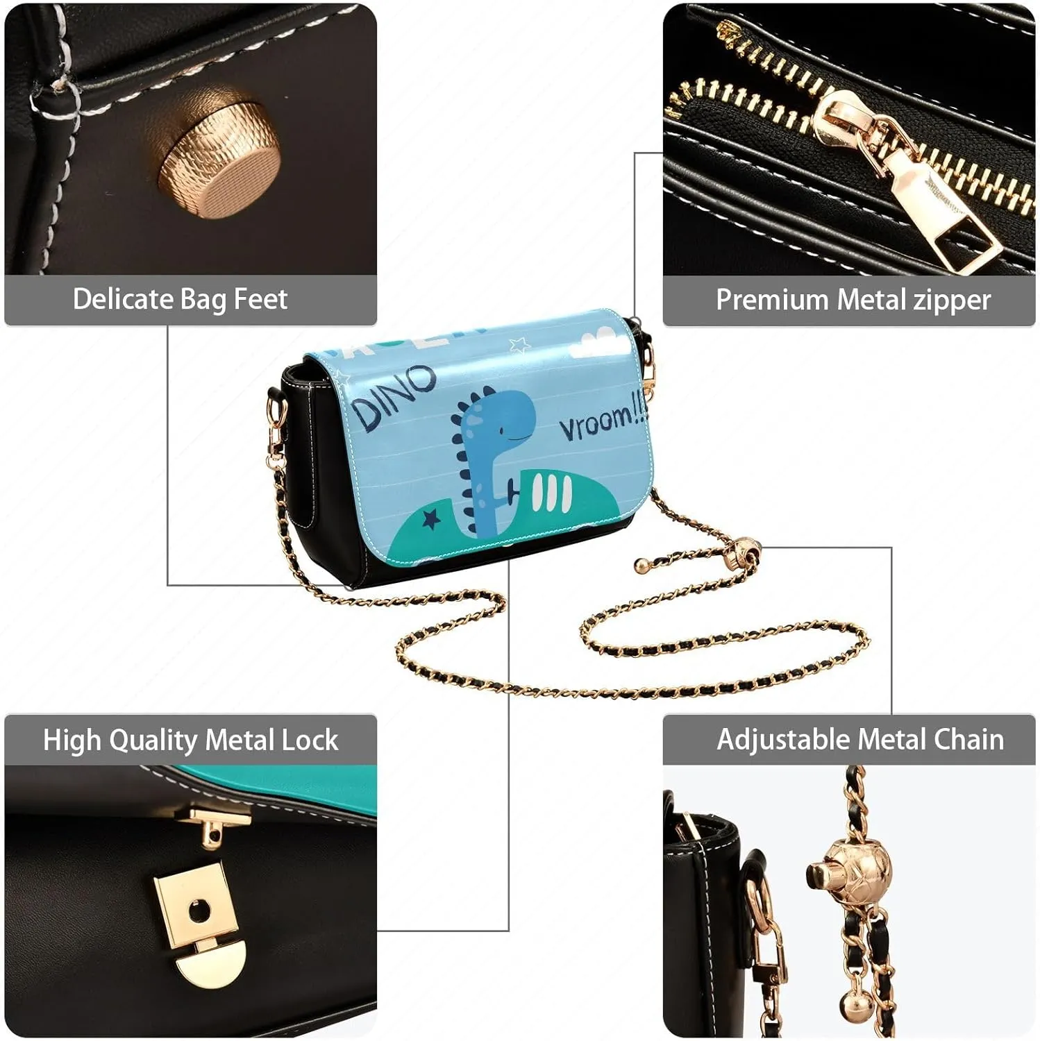 Crossbody Bags for Women Trendy Women's Black Shoulder Bag Small PU Leather Flap Cross Body Bag Handbags