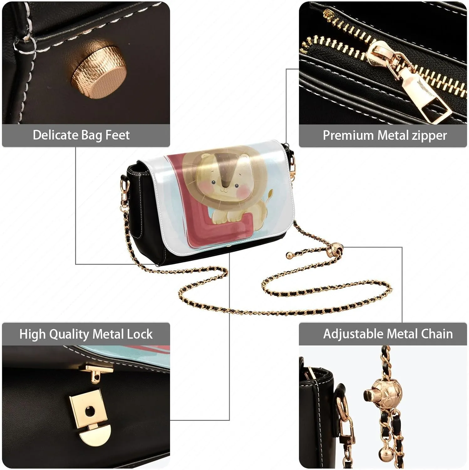 Crossbody Bags for Women Trendy Women's Black Shoulder Bag Small PU Leather Flap Cross Body Bag Handbags