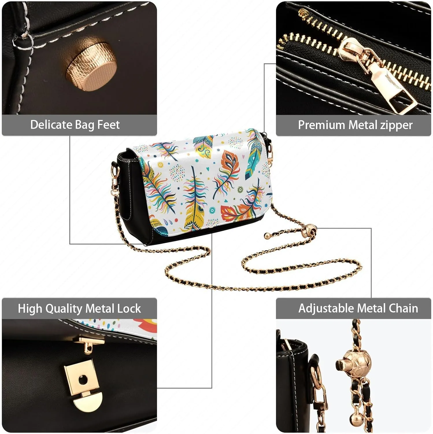 Crossbody Bags for Women Trendy Women's Black Shoulder Bag Small PU Leather Flap Cross Body Bag Handbags