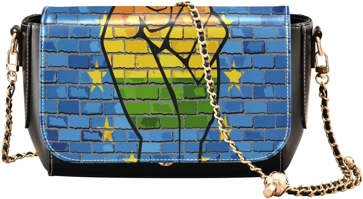 Crossbody Bags for Women Trendy Women's Black Shoulder Bag Small PU Leather Flap Cross Body Bag Handbags