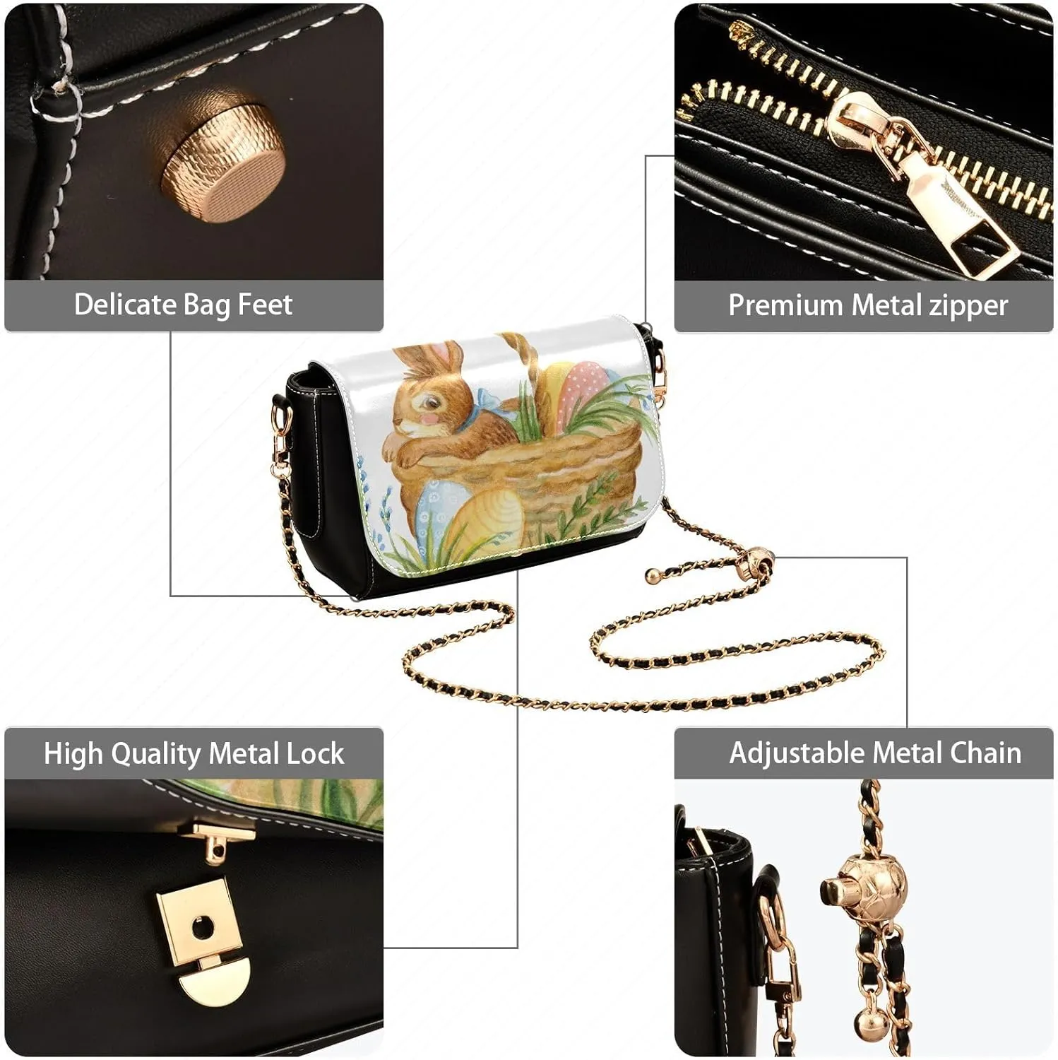 Crossbody Bags for Women Trendy Women's Black Shoulder Bag Small PU Leather Flap Cross Body Bag Handbags