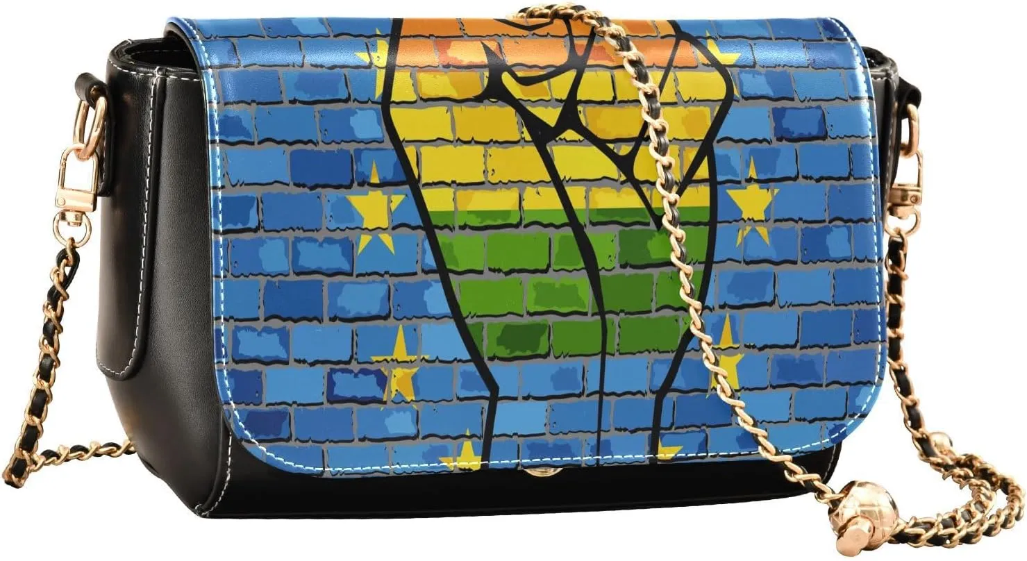 Crossbody Bags for Women Trendy Women's Black Shoulder Bag Small PU Leather Flap Cross Body Bag Handbags