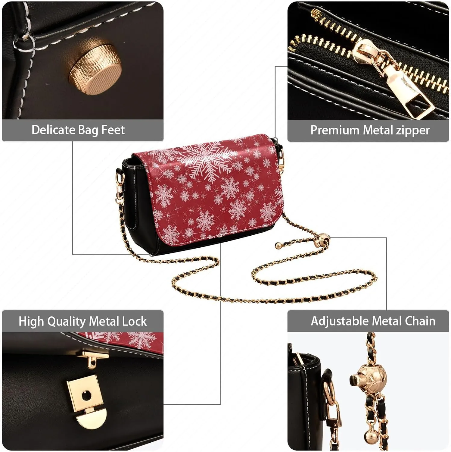 Crossbody Bags for Women Trendy Women's Black Shoulder Bag Small PU Leather Flap Cross Body Bag Handbags