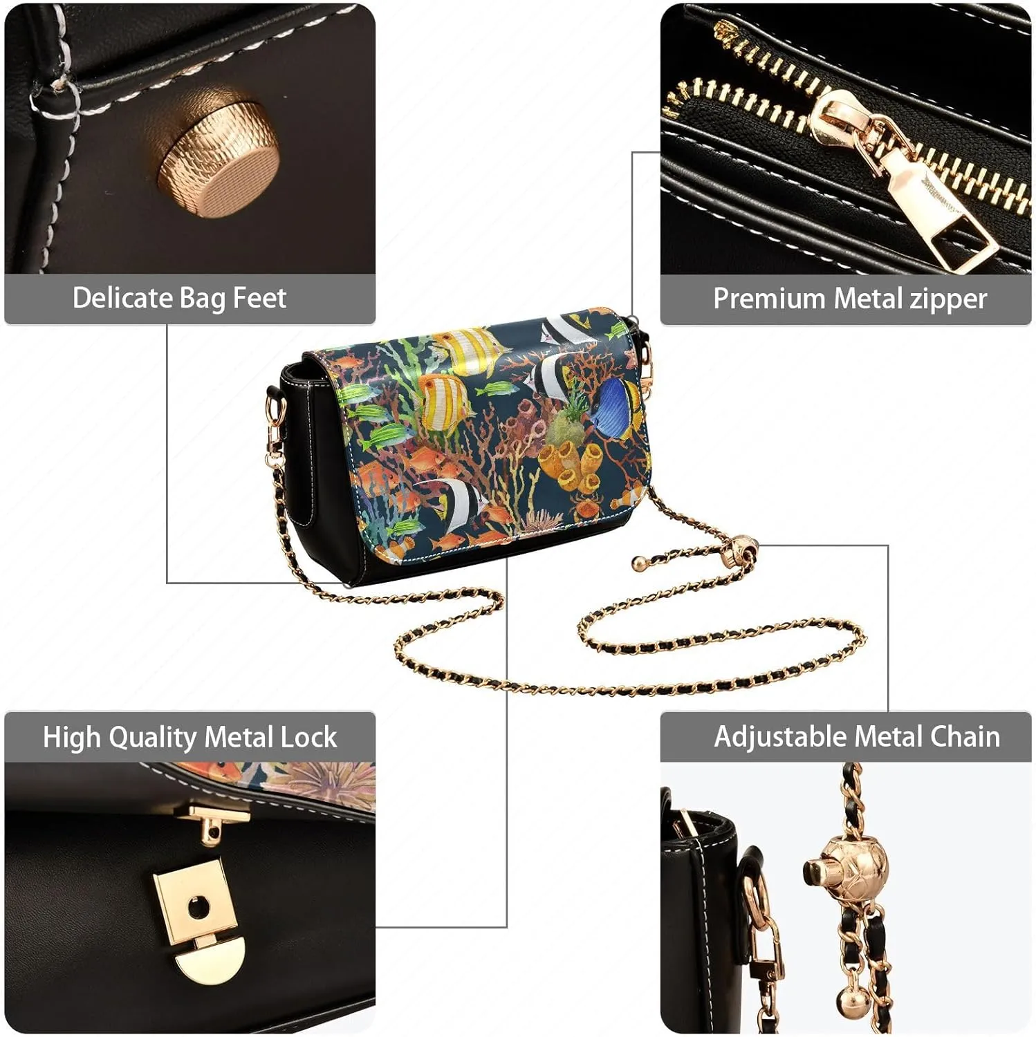 Crossbody Bags for Women Trendy Women's Black Shoulder Bag Small PU Leather Flap Cross Body Bag Handbags