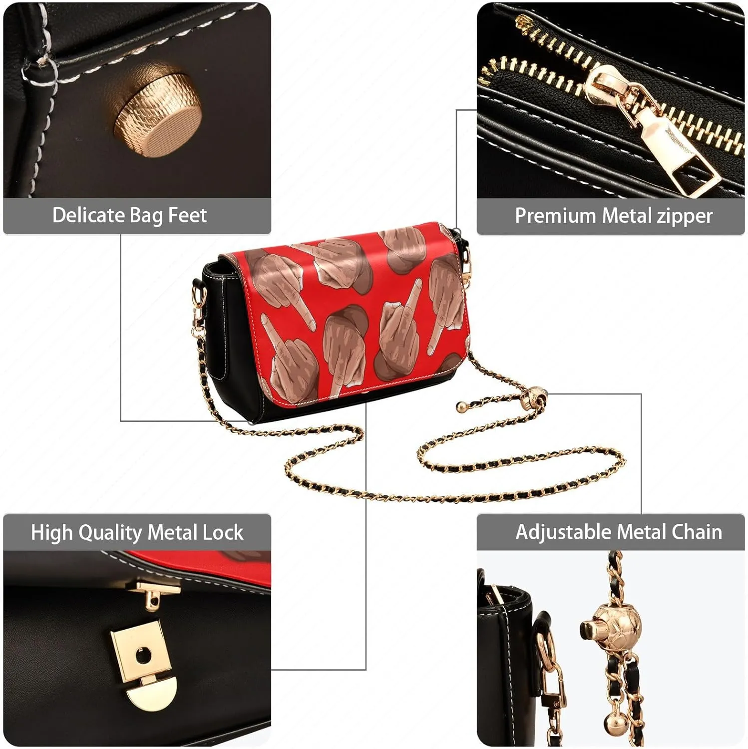 Crossbody Bags for Women Trendy Women's Black Shoulder Bag Small PU Leather Flap Cross Body Bag Handbags