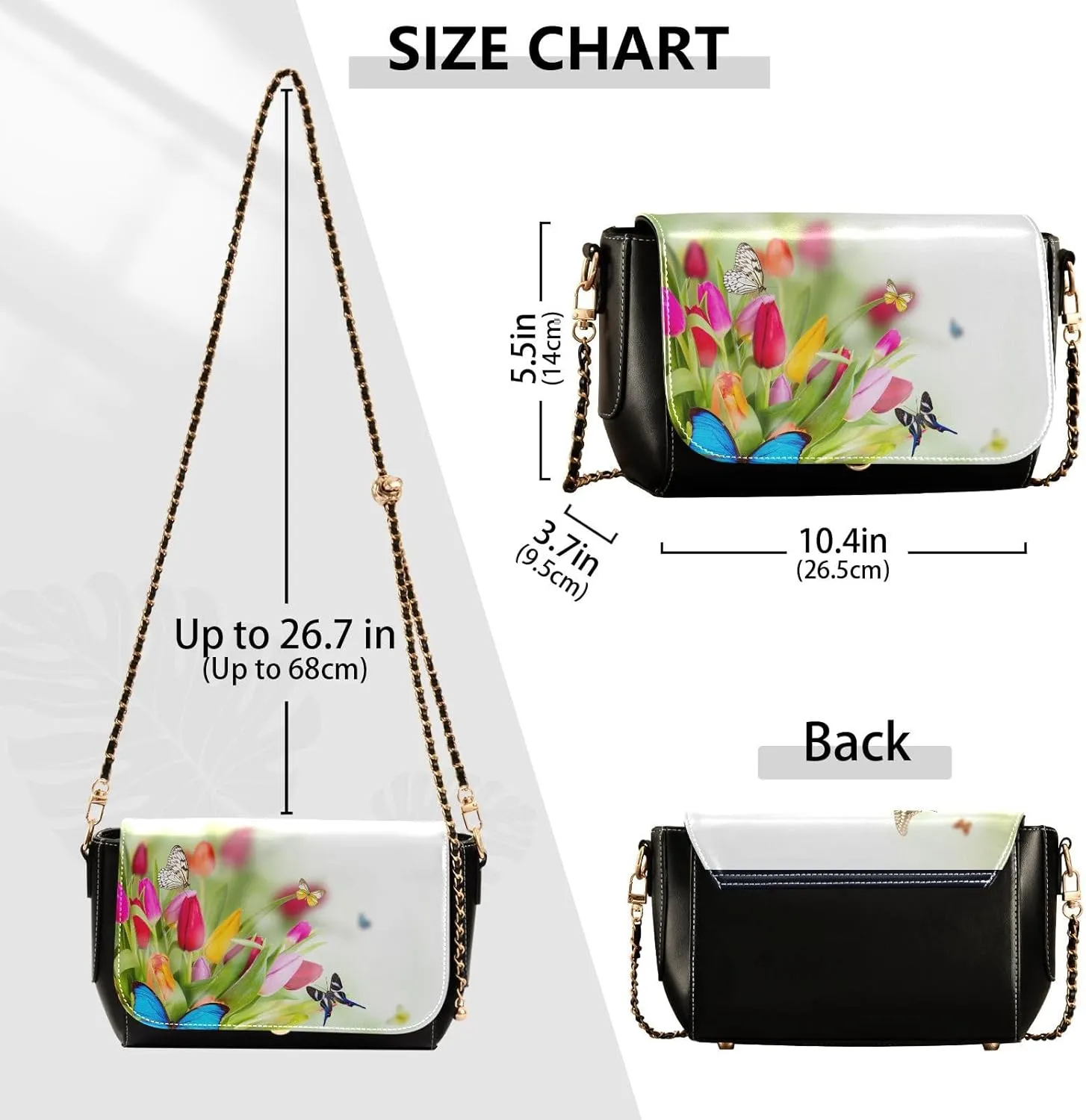 Crossbody Bags for Women Trendy Women's Black Shoulder Bag Small PU Leather Flap Cross Body Bag Handbags