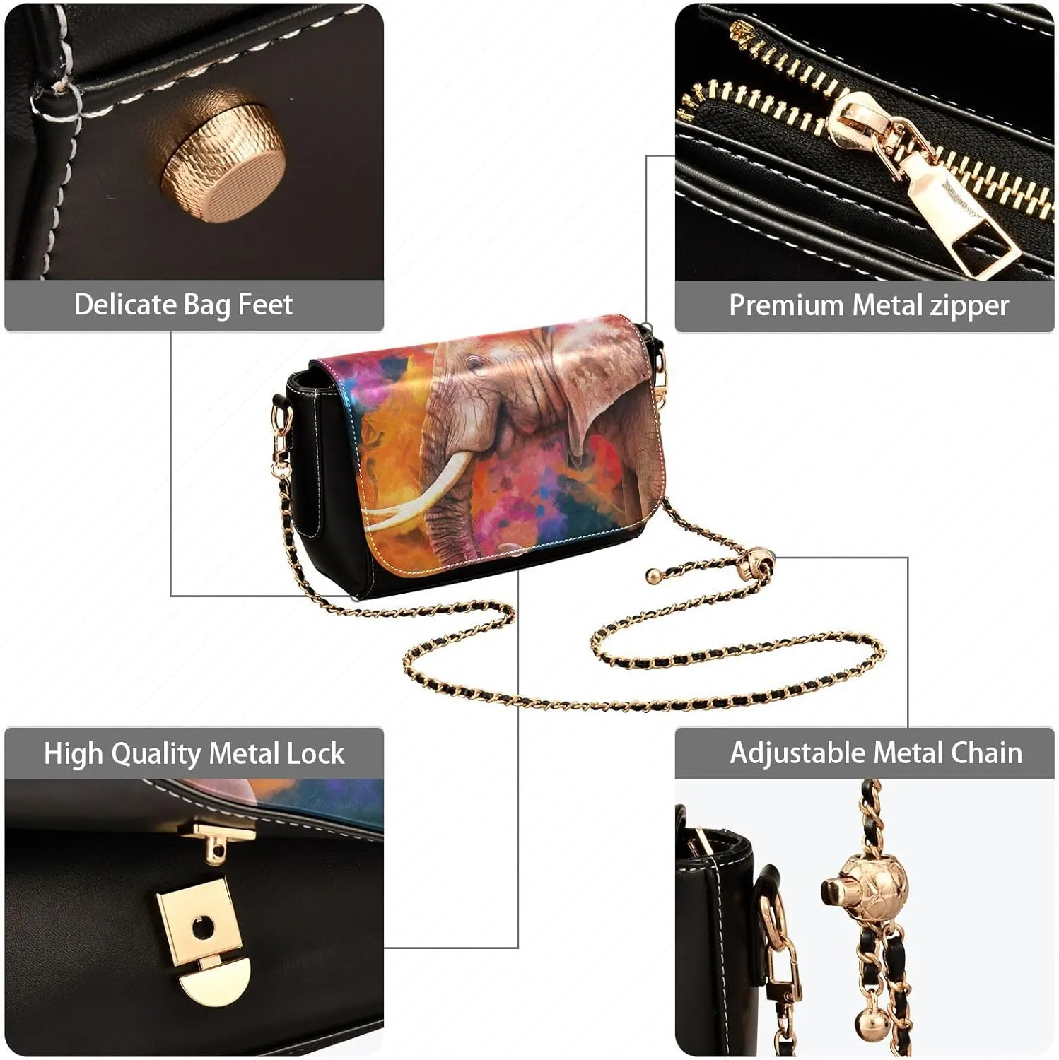 Crossbody Bags for Women Trendy Women's Black Shoulder Bag Small PU Leather Flap Cross Body Bag Handbags