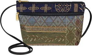 Danny K. Women's Tapestry Zipper Purse Crossbody Handbag, Adjustable Cord, Handmade in USA