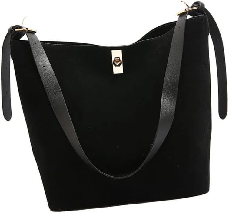 Delicate Bucket Bag for Women and Girls Shoulder Purse Crossbody Handbag with Adjustable Strap Winter Underarm Bags