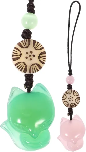 Delicate Fox Phone Pendant Jade Charm Decor for Phone Bag Easy Attach/detach Cute Charms