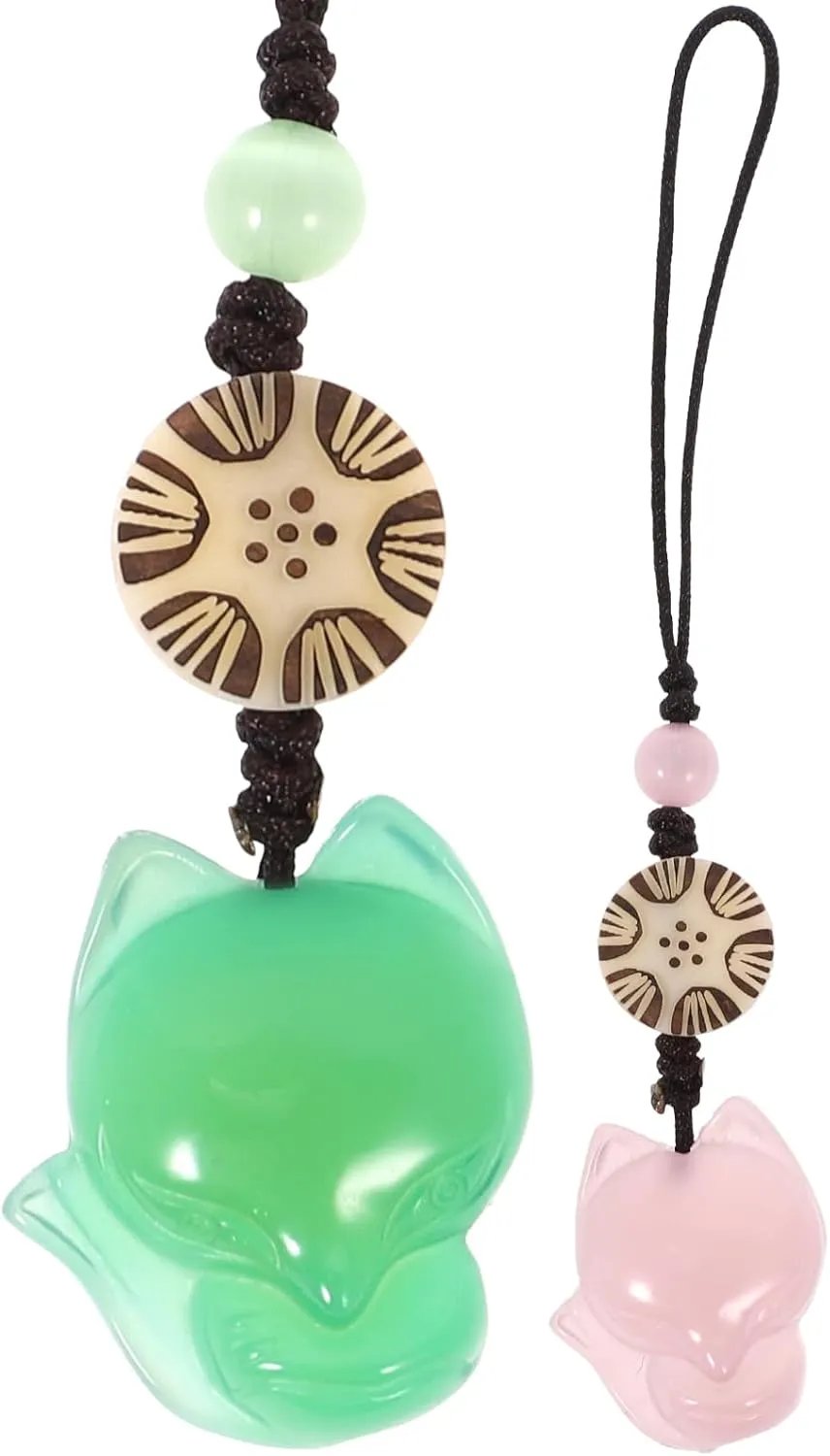 Delicate Fox Phone Pendant Jade Charm Decor for Phone Bag Easy Attach/detach Cute Charms