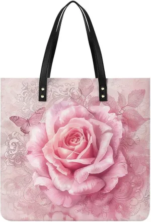 Delicate Peach Butterfly Leather Handbags Crossbody Bags for Women Trendy Vegan Purses Shoulder Handbags with Wide Shoulder Strap And Zipper