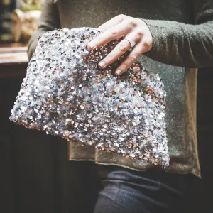 Denia Clutch Bag - Silver