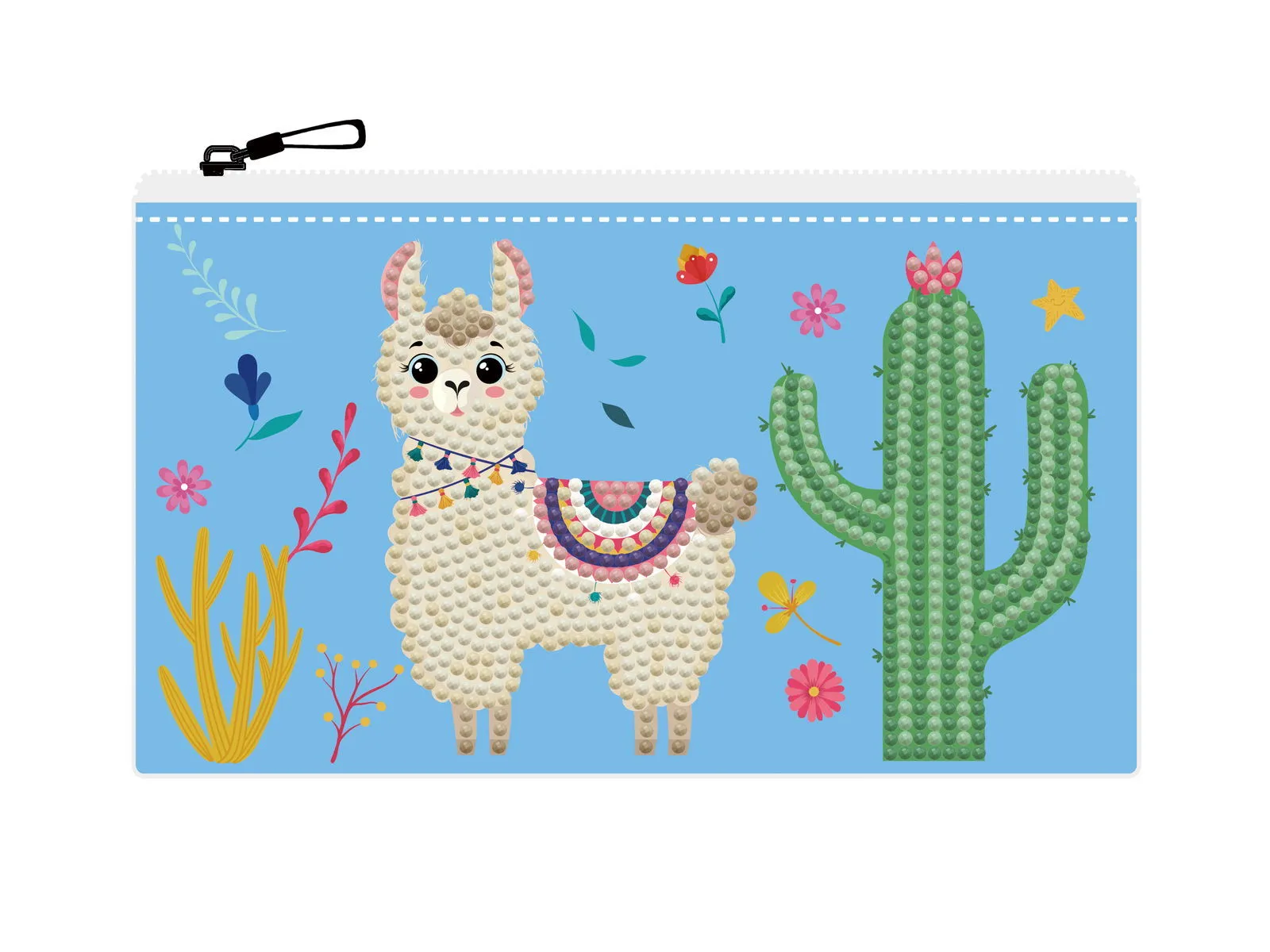 Diamond Dotz Llama Party Zipper Pouch - 5.51 x 8.46 in