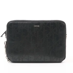 Dior Black Oblique Embossed Calfskin Crossbody Bag