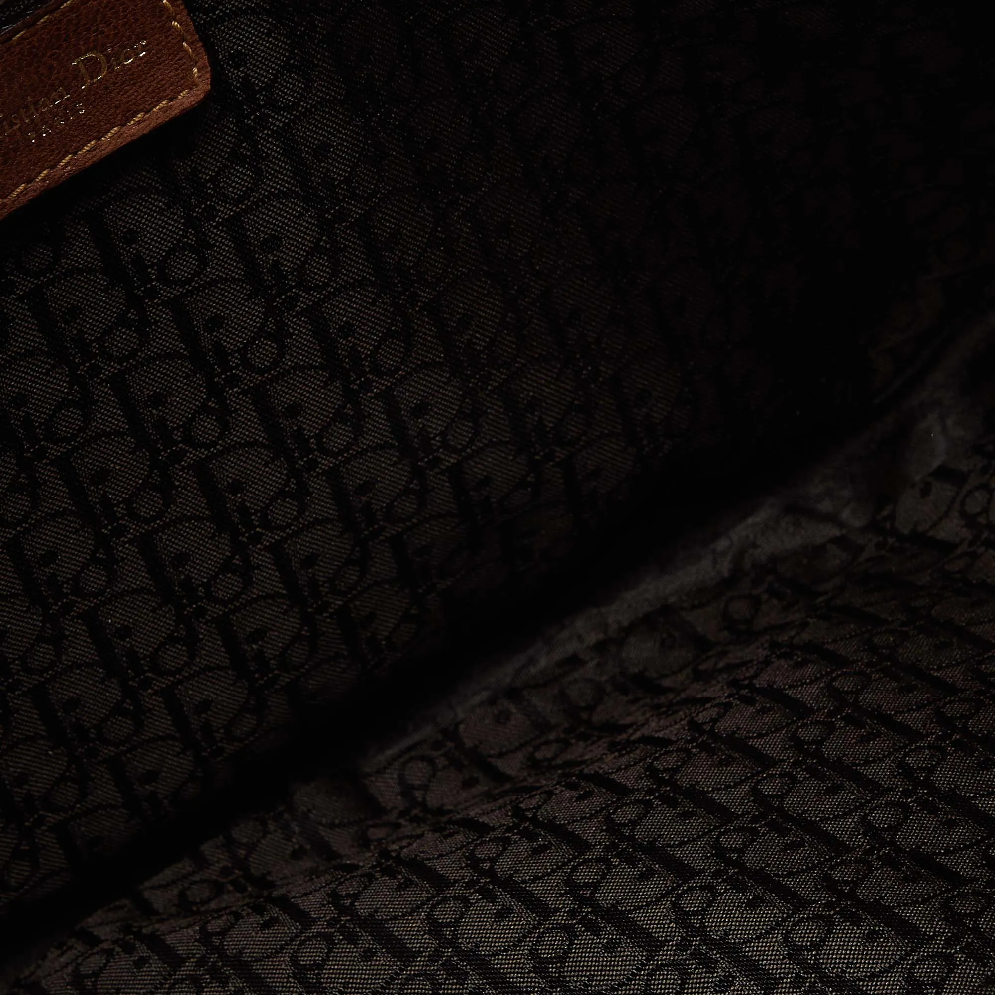 DIOR Brown Perforated Suede and Leather Patchwork Hobo