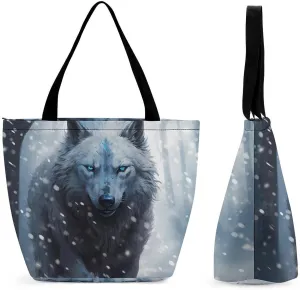 Dire Wolf with Deep Eye Personalized Shoulder Bag for Women Casual Handbags Shopping Bags Tote Bag for Work Travel
