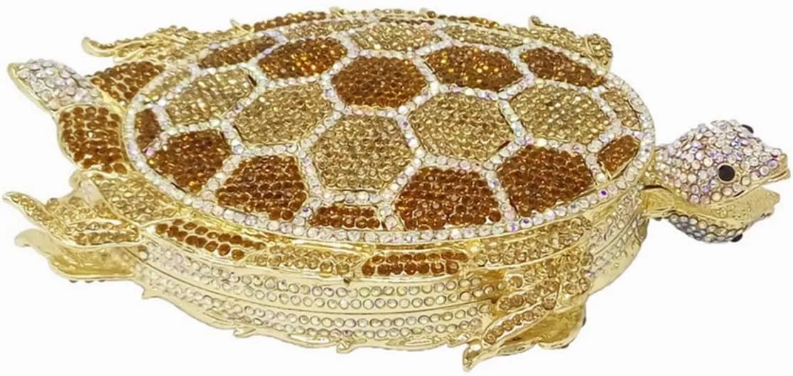 DJBM Chic Turtle Rhinestone Clutch Sparkle Women Crystal Evening Bags for Wedding Party Animal Diamond Minaudiere Handbag