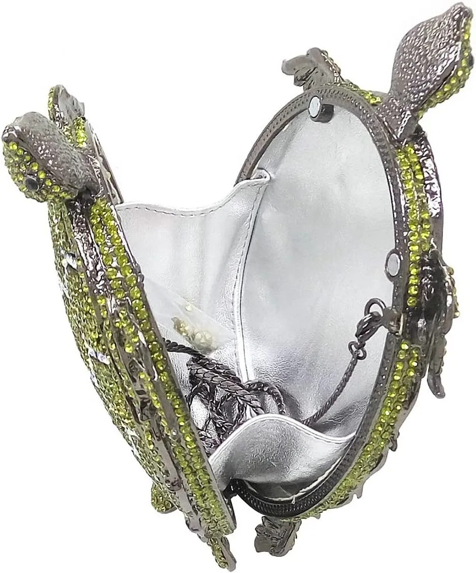DJBM Chic Turtle Rhinestone Clutch Sparkle Women Crystal Evening Bags for Wedding Party Animal Diamond Minaudiere Handbag