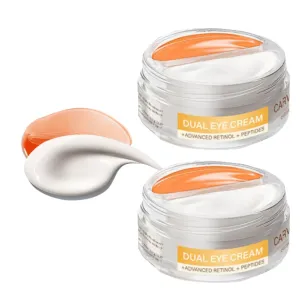 Dual Eye Cream with Advanced Retinol   Peptides   Caffeine, Dual Eye Cream Upper and Lower, Retinol Anti Aging Eye Cream, Instant Tightener for Tired Eyes (2pc)