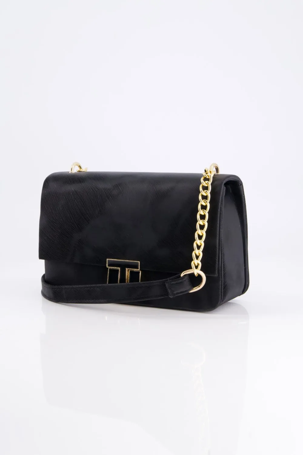 Elegant Black Leather Shoulder Bag