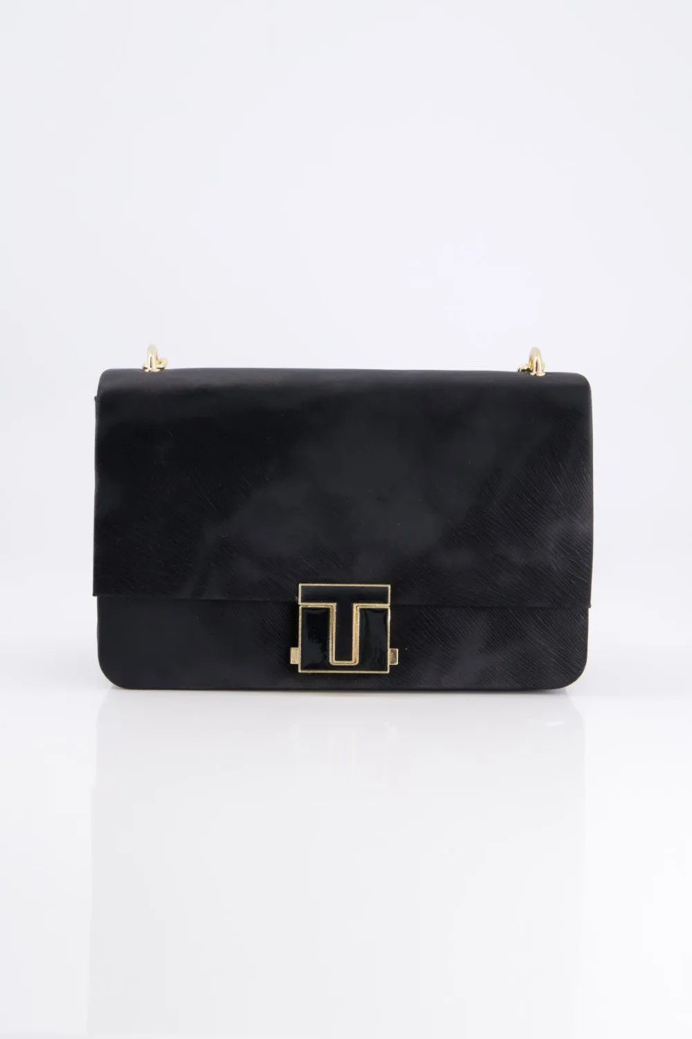 Elegant Black Leather Shoulder Bag